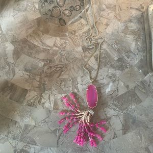 Kendra Scott Pink Eva Rhodonite Beaded Tassel Pendent
